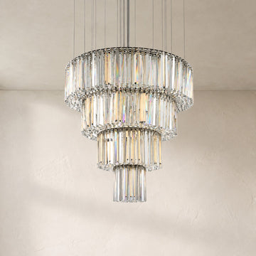 Crystal Triangle Tiered Chandelier