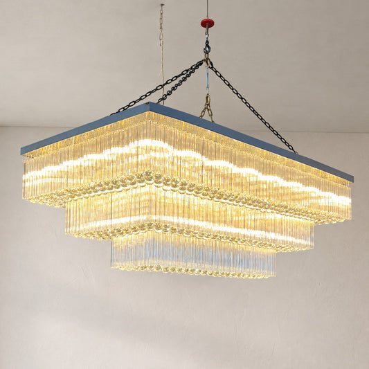 Crystal Trio Round Flush Mount Chandelier