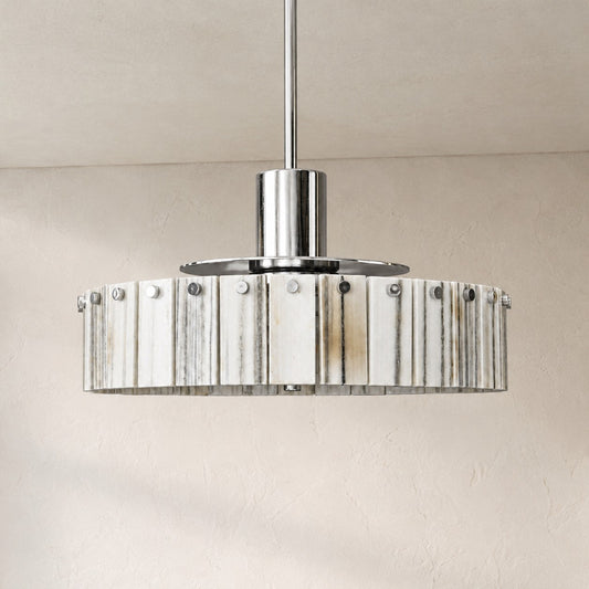 Crystal White Ring Drum Chandelier