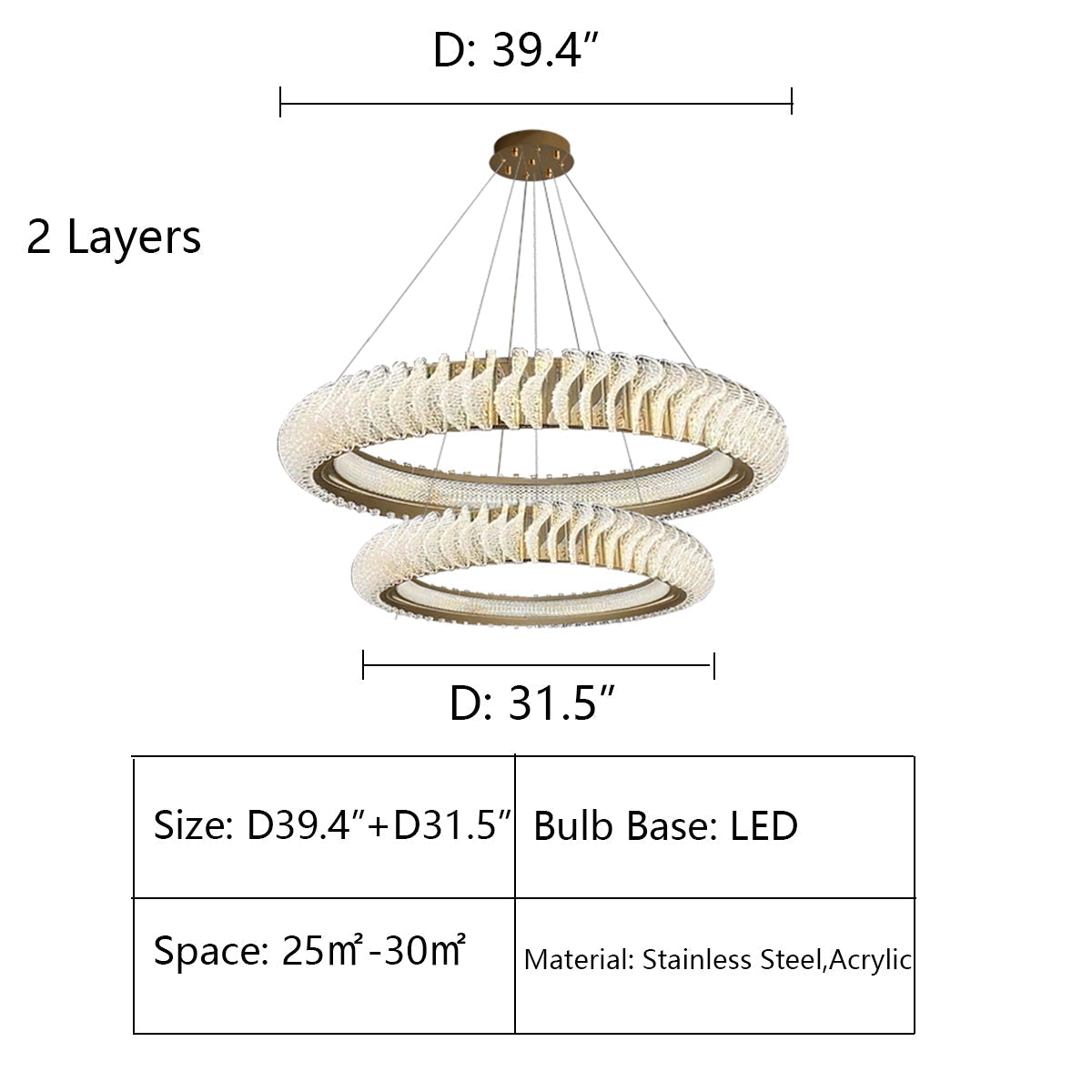 Lamer Lighting Grand Luminous Ring Chandelier - Background Shot
