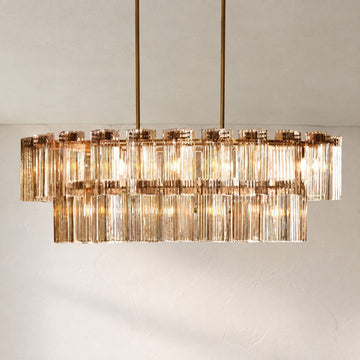 Delsie Oval Art Glass Chandelier 51''63''72''L