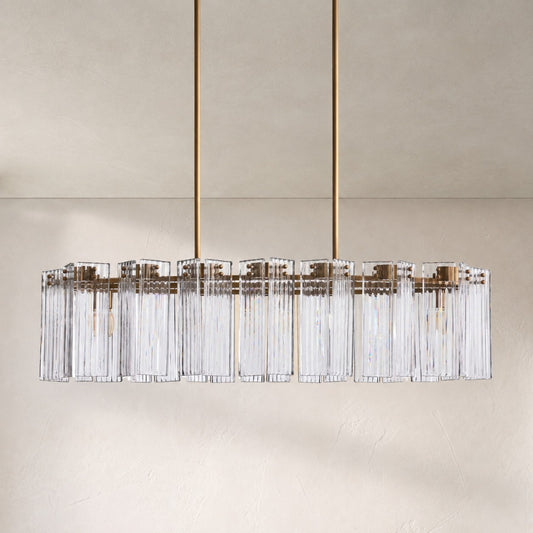 Delsie Oval Art Glass Chandelier 51''63''72''L