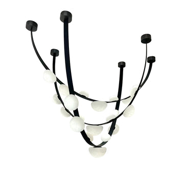 Dew Drops Alabaster LED Chandelier – Black White Warm Light