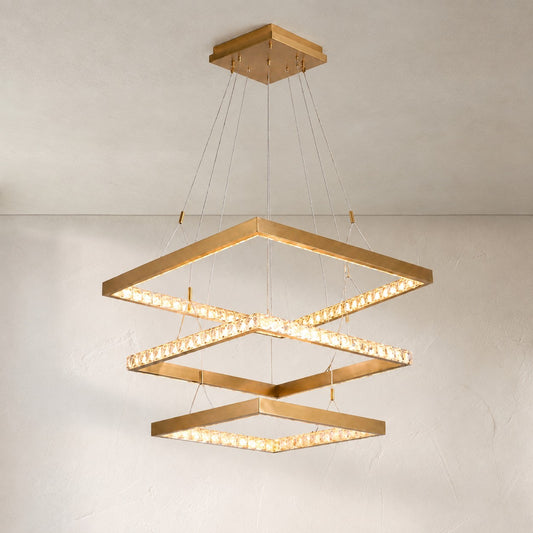 Drake Triple-Tier Square Pendant Light