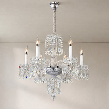Draped Crystal Scroll Chandelier