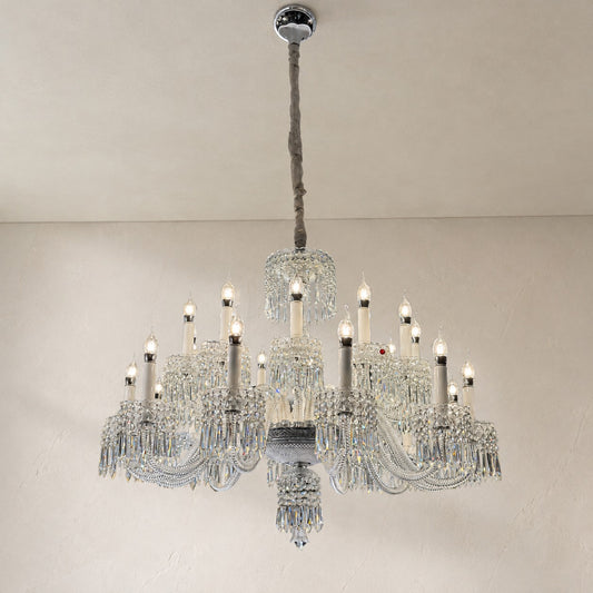 Draped Crystal Scroll Chandelier