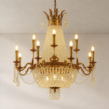 Empire Gold Brass 8-Light Candle Chandelier, 33.5 Inch