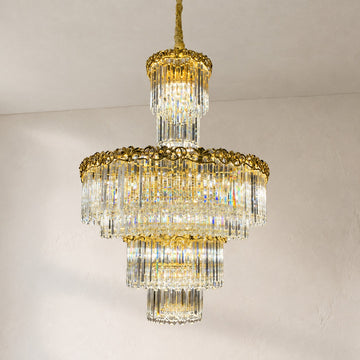 Empire Gold Crystal 12-Light Wreath Chandelier, 23.6 Inch