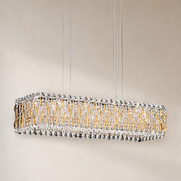 Extra Large Luxury Rectangle Crystal Pendant Chandelier for Living/Dining Room/Kitchen Island