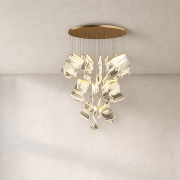 Extra Large Modern Paper Chandelier For Staircase / Foyer Villa Hall Ceiling