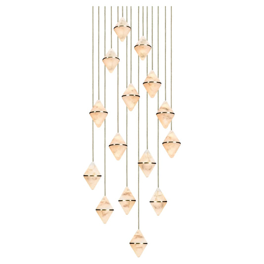 Gem Circular Cluster Alabaster Chandelier 15