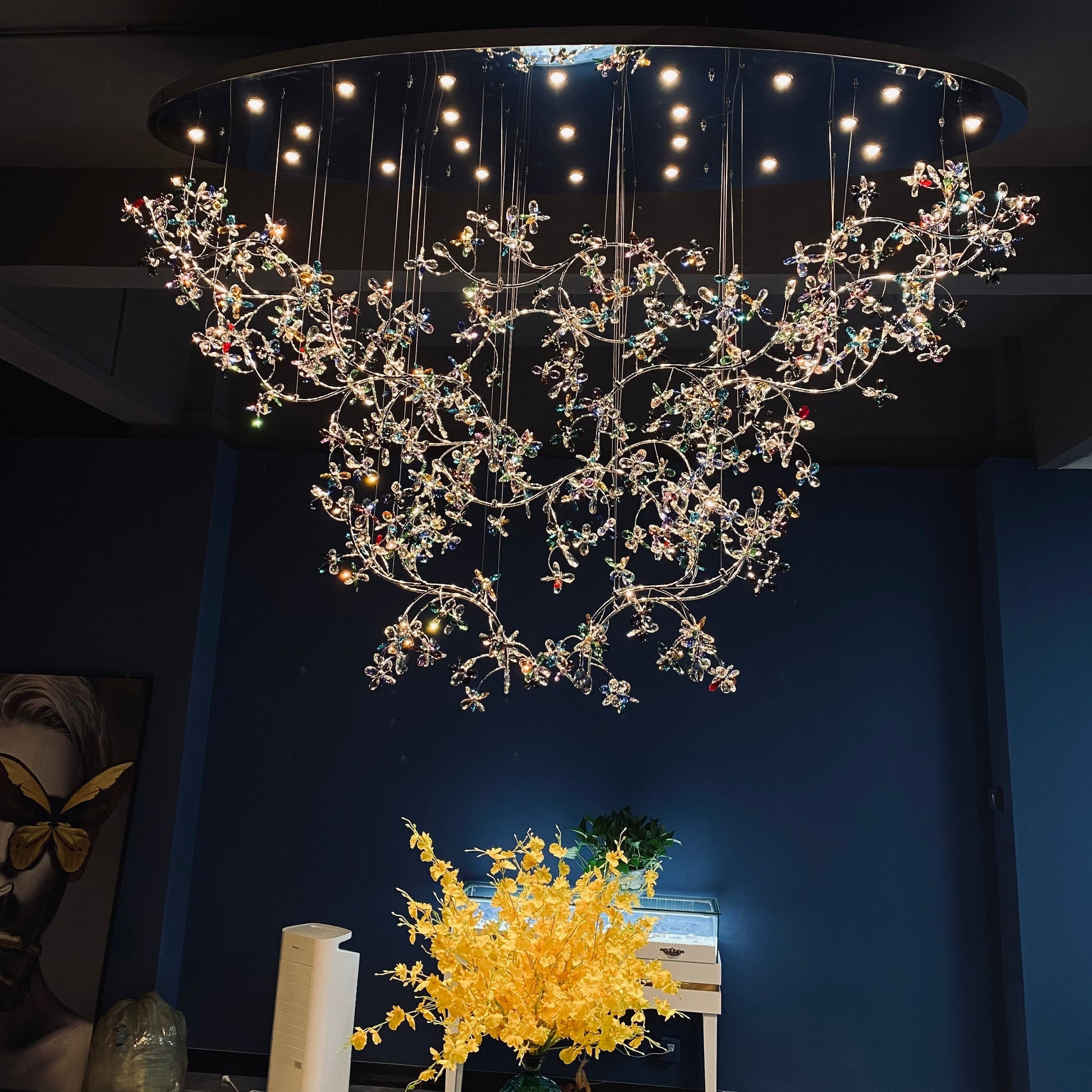 Lamer Lighting Opulent Bloom Crystal Branch Chandelier - American ballroom or formal entertaining space