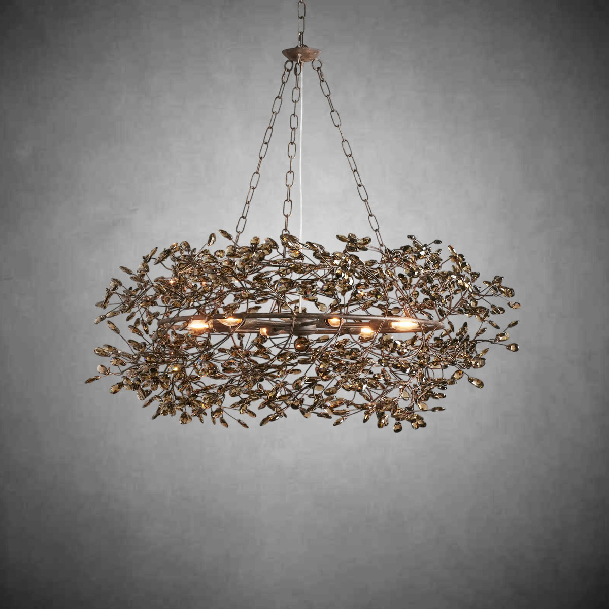 Fiore Crown Chandelier 39" 48" 60"-Chandelier-Merlin Lamps-GOLD-39"-lamerlighting