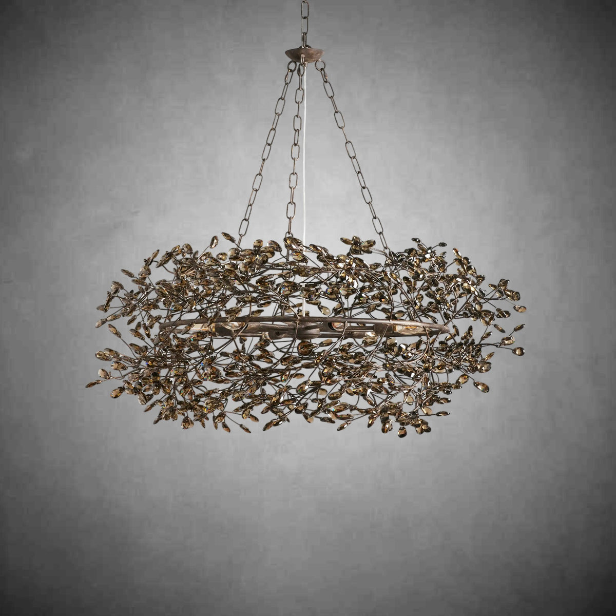 Fiore Crown Chandelier 39" 48" 60"-Chandelier-Merlin Lamps-BRONZE/SMOKE-39"-lamerlighting