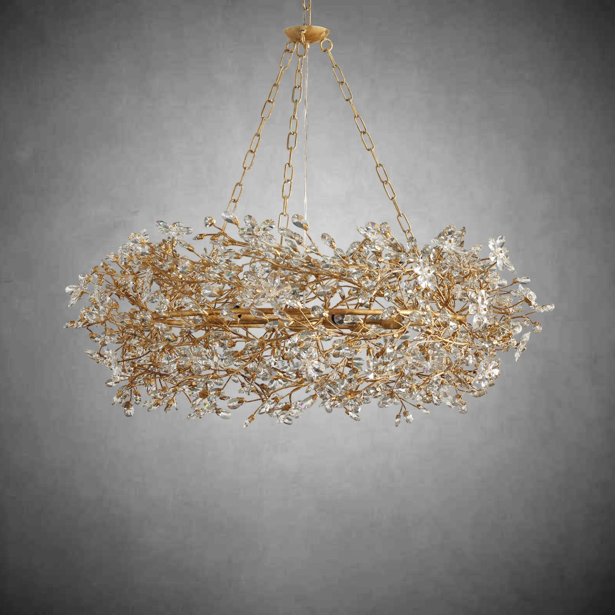Fiore Crown Chandelier 39" 48" 60"-Chandelier-Merlin Lamps-GOLD-39"-lamerlighting