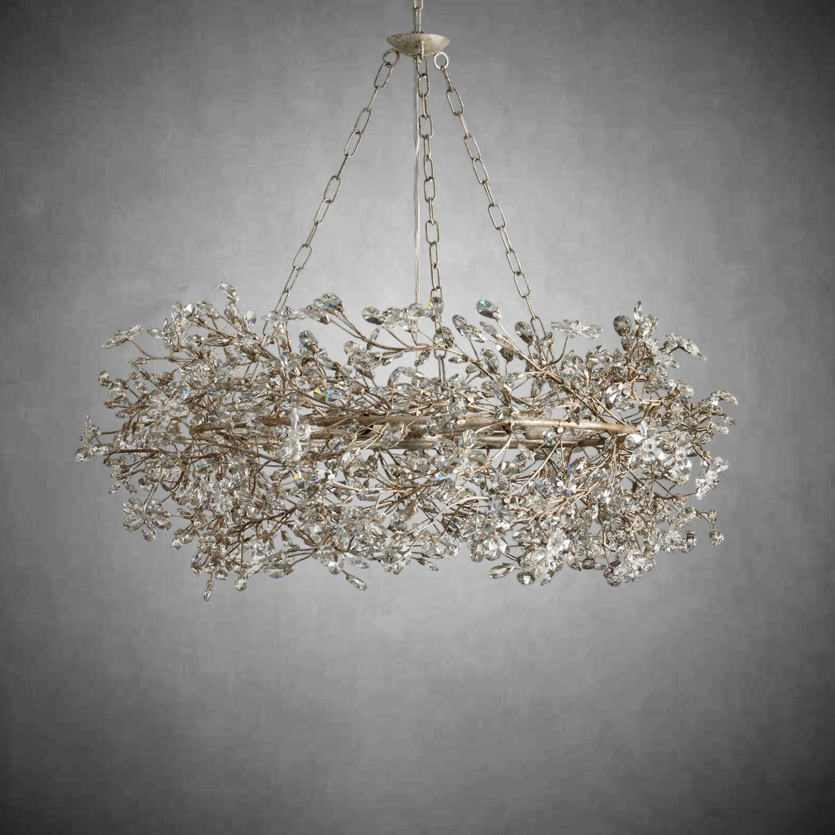 Fiore Crown Chandelier 39" 48" 60"-Chandelier-Merlin Lamps-SILVER-39"-lamerlighting