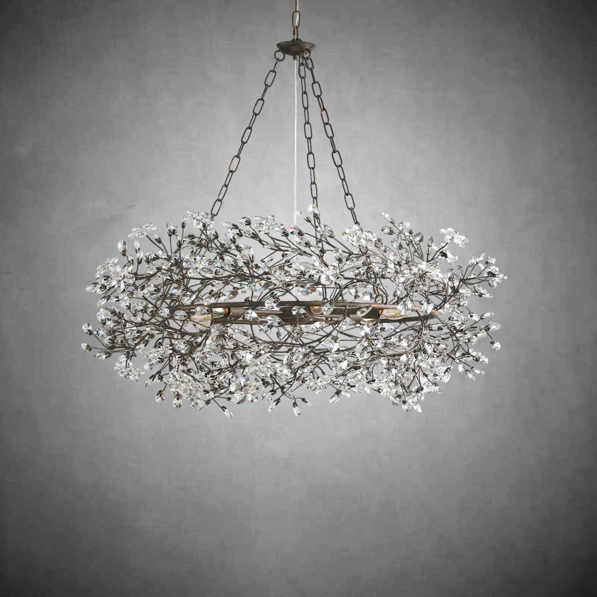 Fiore Crown Chandelier 39" 48" 60"-Chandelier-Merlin Lamps-BRONZE-39"-lamerlighting