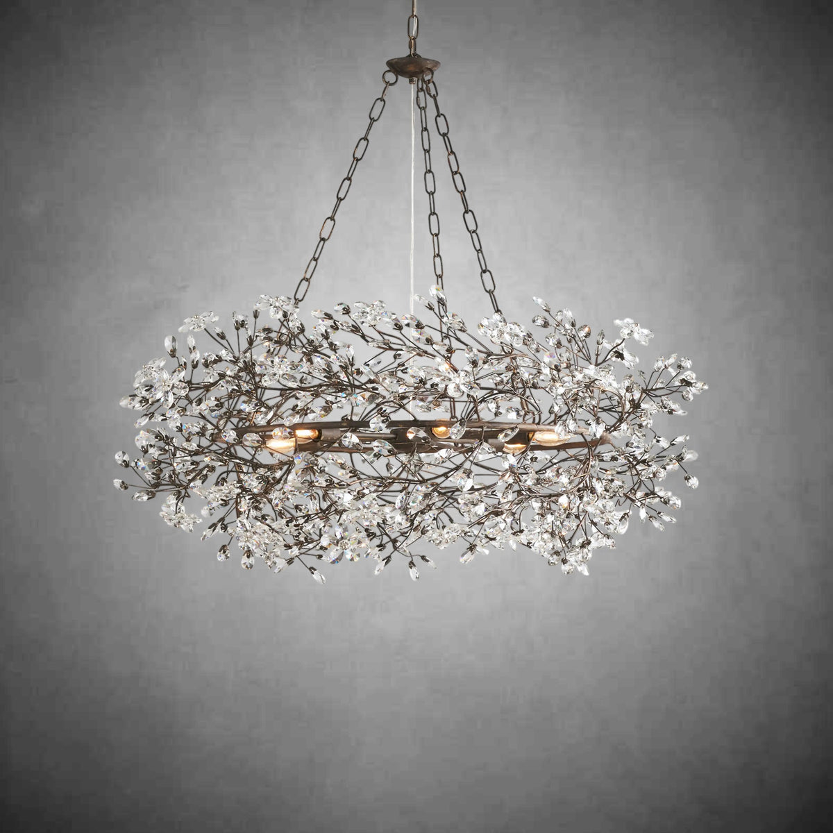 Fiore Crown Chandelier 39" 48" 60"-Chandelier-Merlin Lamps-GOLD-39"-lamerlighting