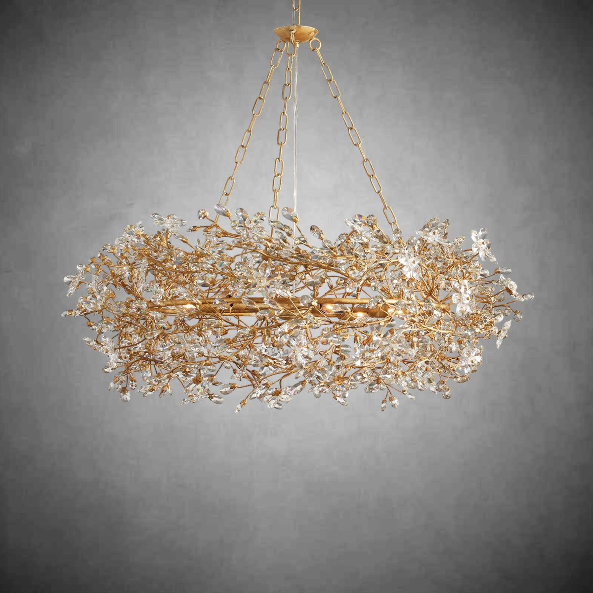 Fiore Crown Chandelier 39" 48" 60"-Chandelier-Merlin Lamps-GOLD-39"-lamerlighting