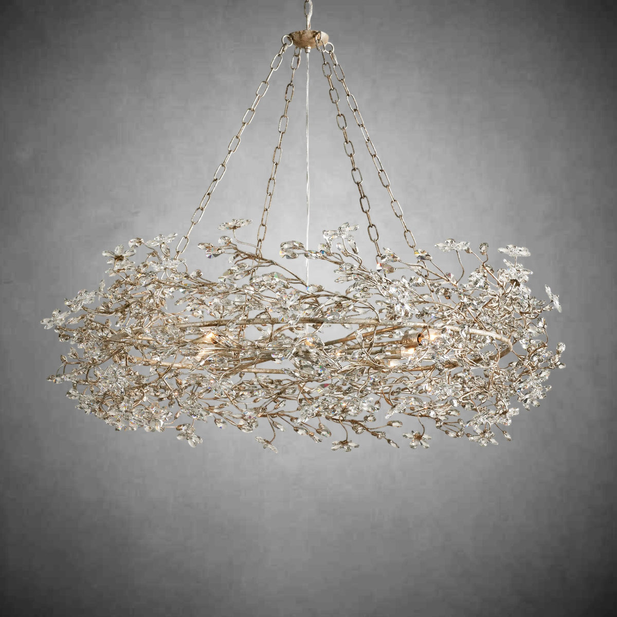 Fiore Crown Chandelier 39" 48" 60"-Chandelier-Merlin Lamps-GOLD-39"-lamerlighting