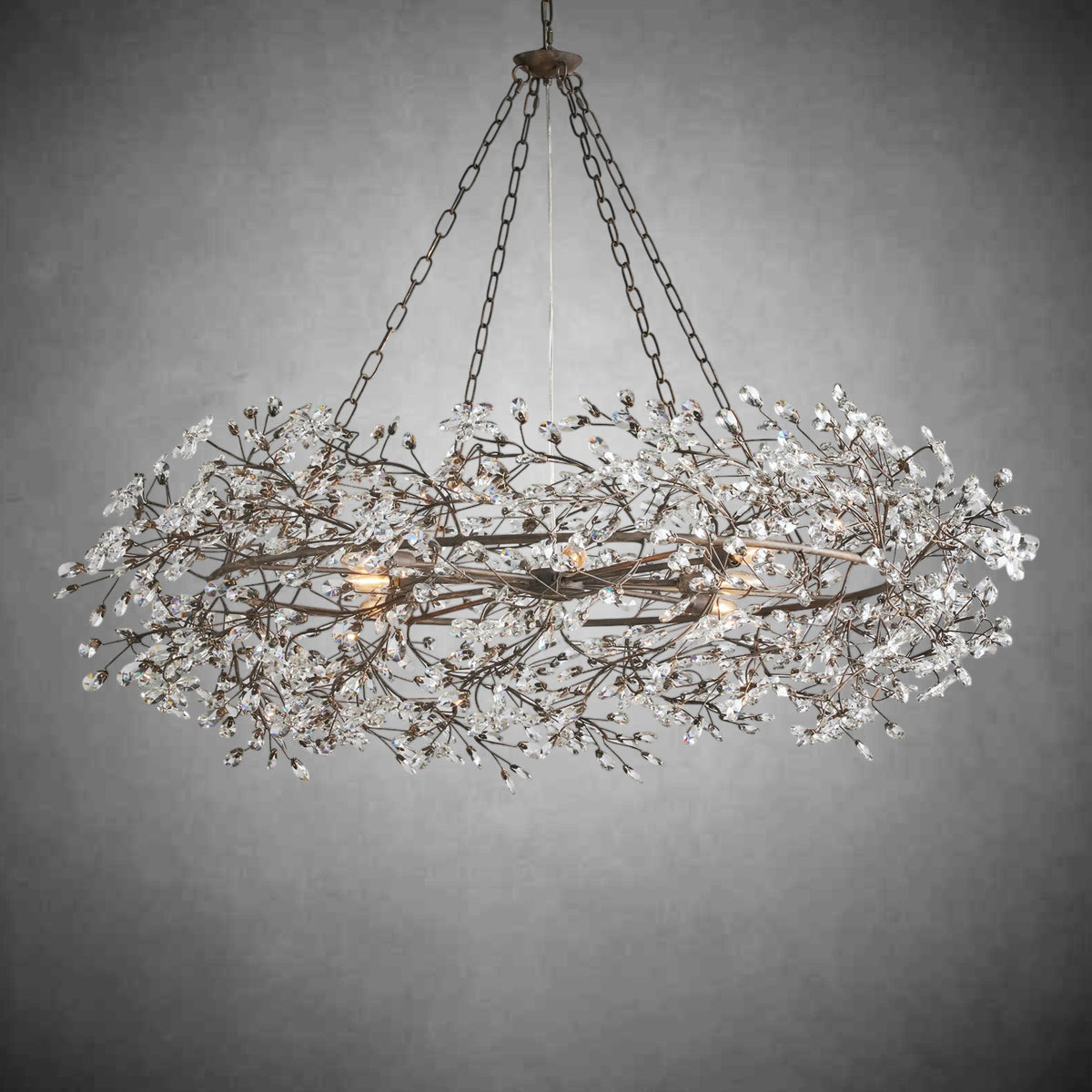 Fiore Crown Chandelier 39" 48" 60"-Chandelier-Merlin Lamps-GOLD-39"-lamerlighting