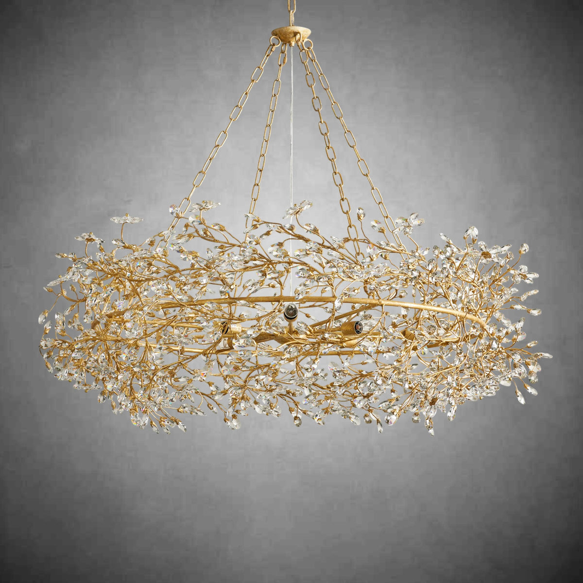 Fiore Crown Chandelier 39" 48" 60"-Chandelier-Merlin Lamps-GOLD-39"-lamerlighting