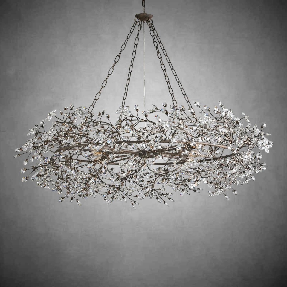 Fiore Crown Chandelier 39" 48" 60"-Chandelier-Merlin Lamps-BRONZE-48"-lamerlighting