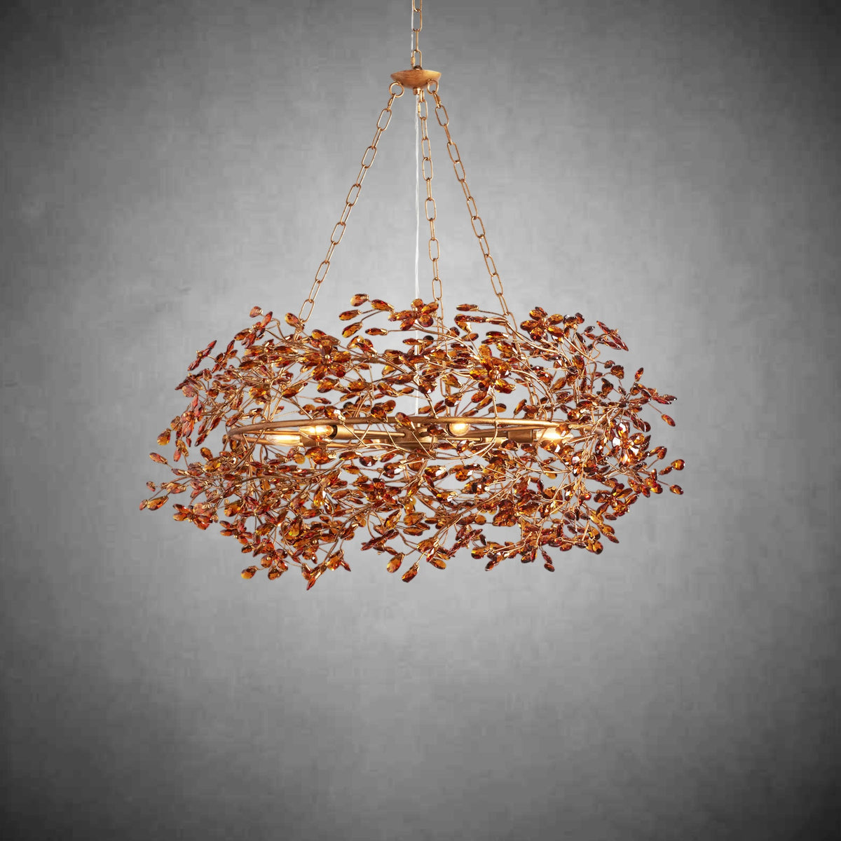 Fiore Crown Chandelier 39" 48" 60"-Chandelier-Merlin Lamps-GOLD-39"-lamerlighting