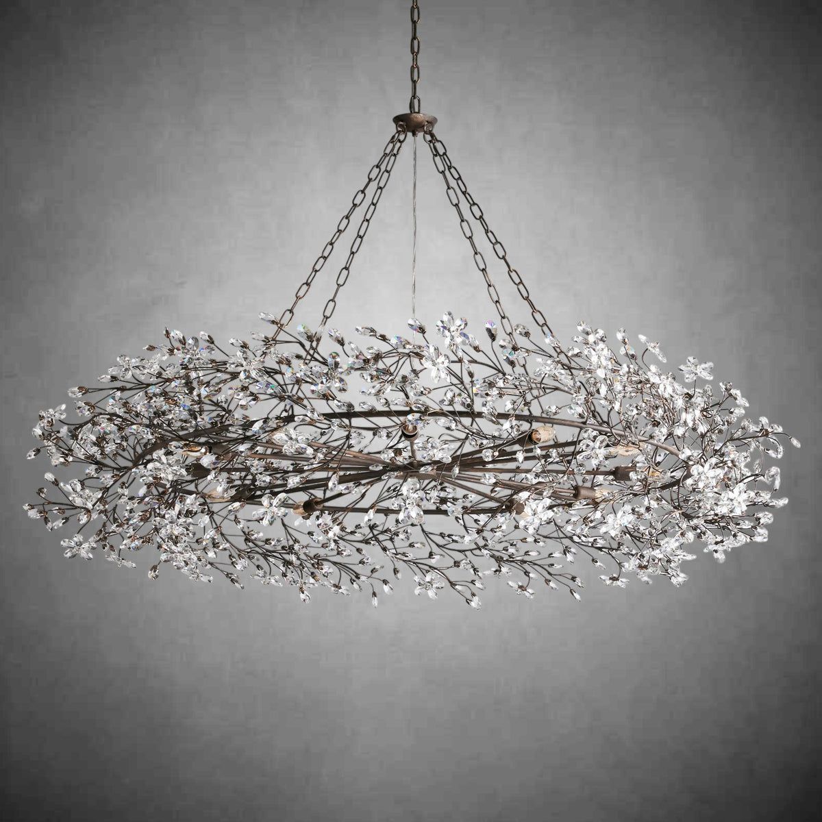 Fiore Crown Chandelier 39" 48" 60"-Chandelier-Merlin Lamps-GOLD-39"-lamerlighting
