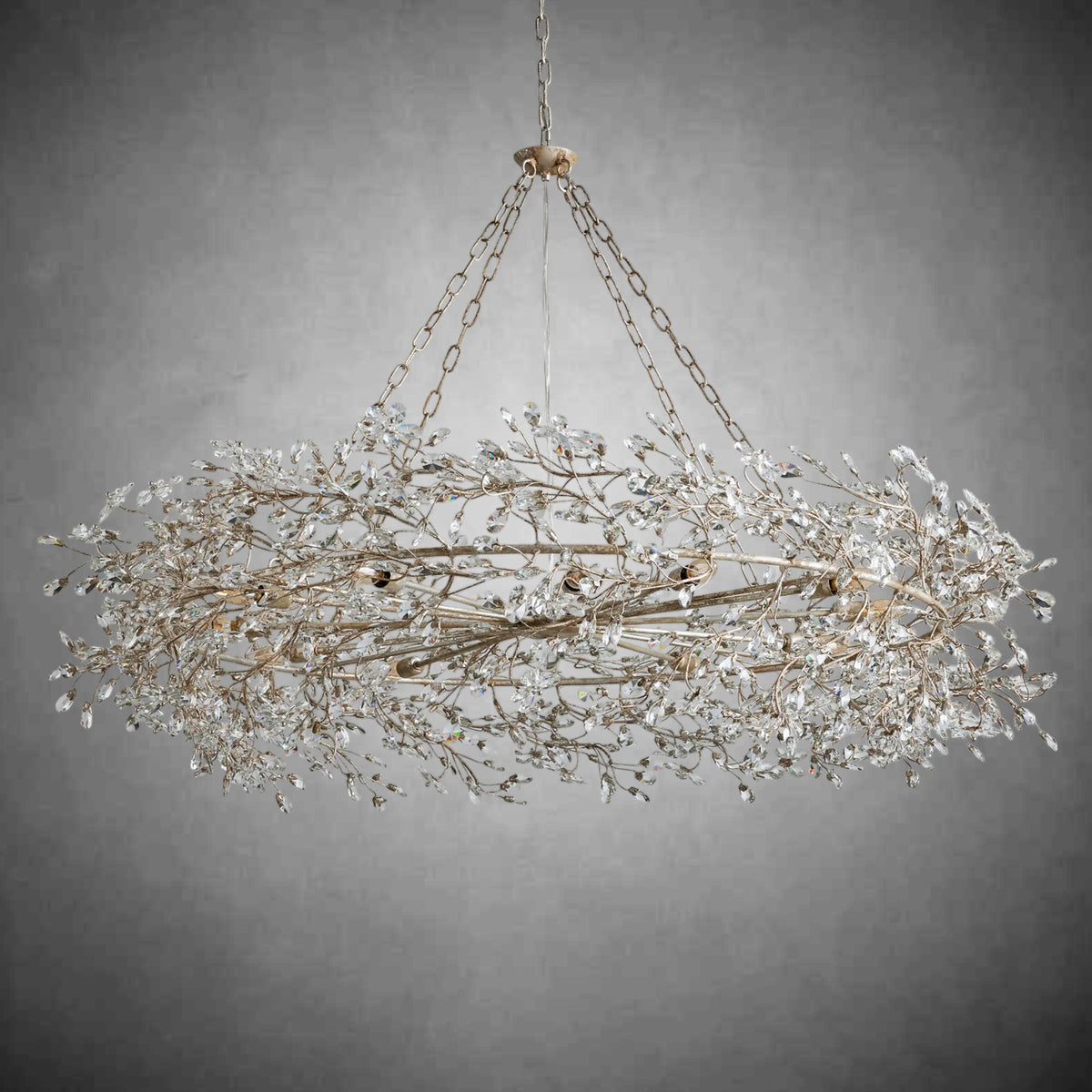 Fiore Crown Chandelier 39" 48" 60"-Chandelier-Merlin Lamps-SILVER-60"-lamerlighting
