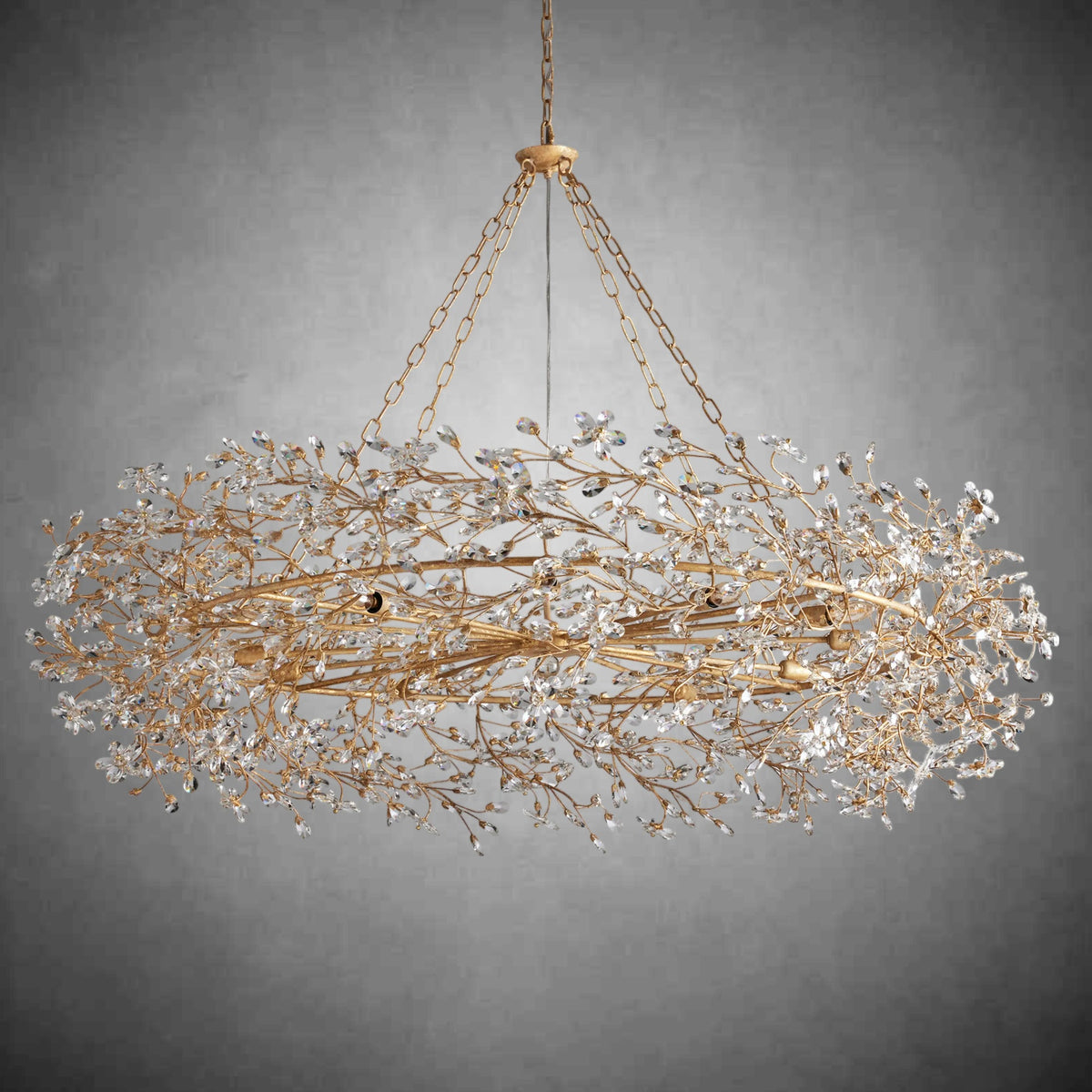 Fiore Crown Chandelier 39" 48" 60"-Chandelier-Merlin Lamps-GOLD-48"-lamerlighting