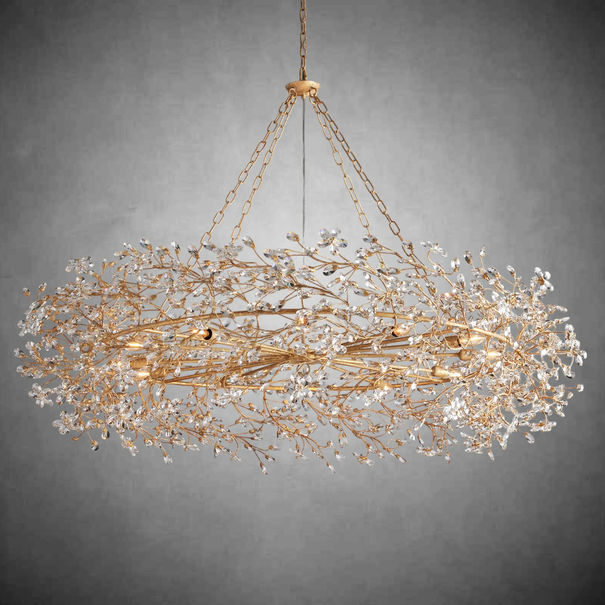 Fiore Crown Chandelier 39" 48" 60"-Chandelier-Merlin Lamps-GOLD-60"-lamerlighting