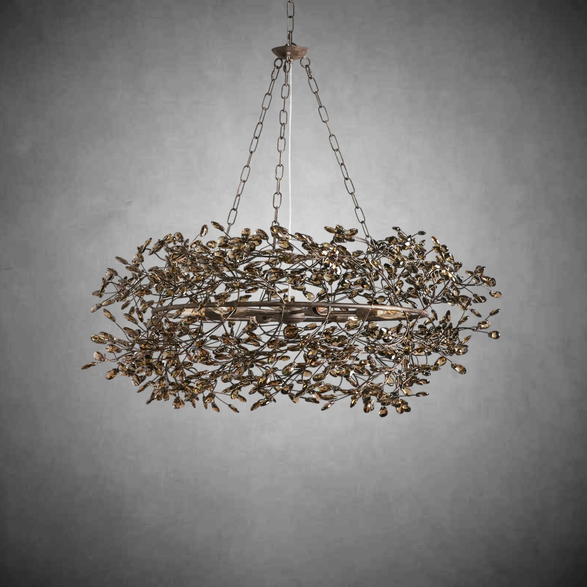 Fiore Crown Chandelier 39" 48" 60"-Chandelier-Merlin Lamps-BRONZE/SMOKE-39"-lamerlighting