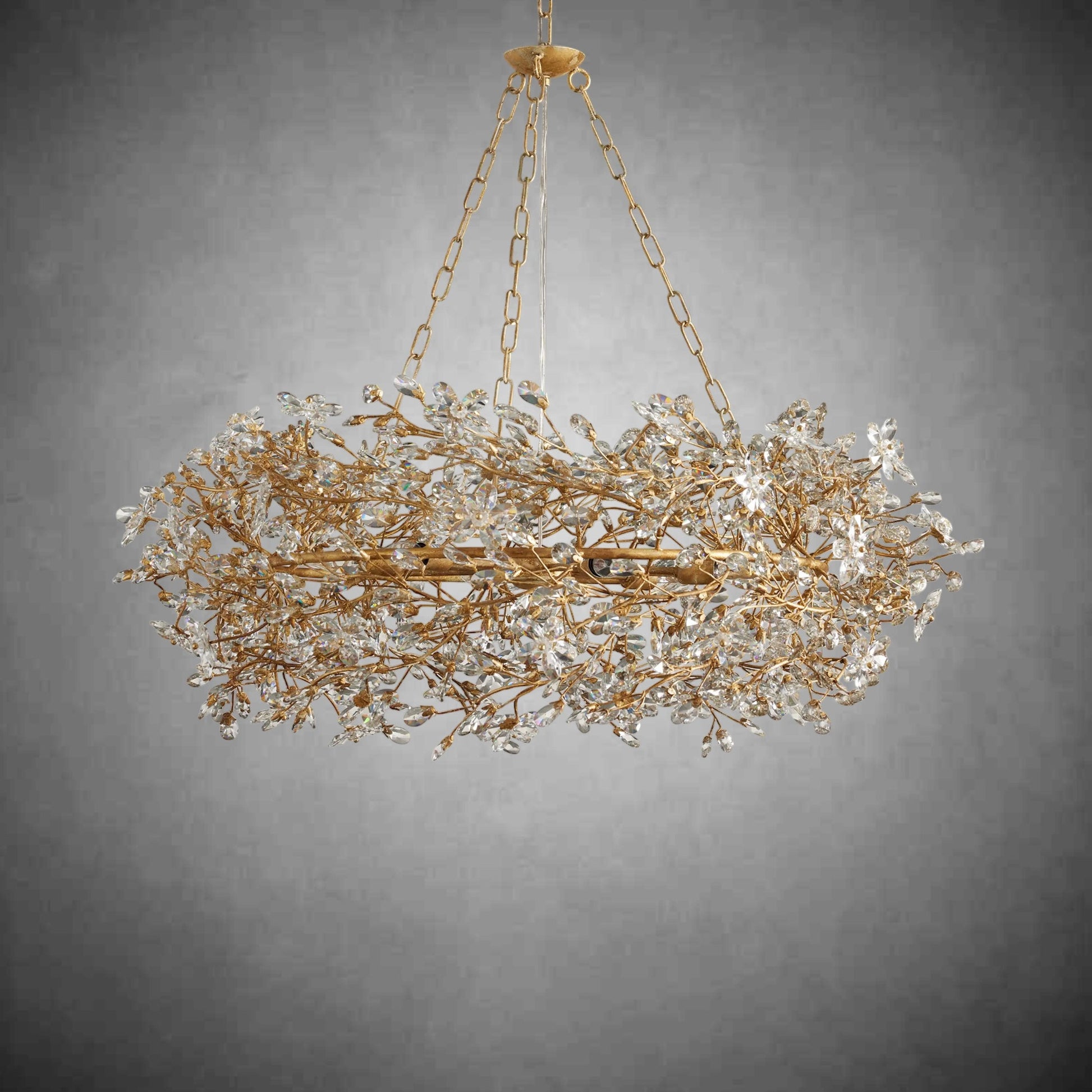 Fiore Crown Chandelier 39" 48" 60"-Chandelier-Merlin Lamps-GOLD-39"-lamerlighting