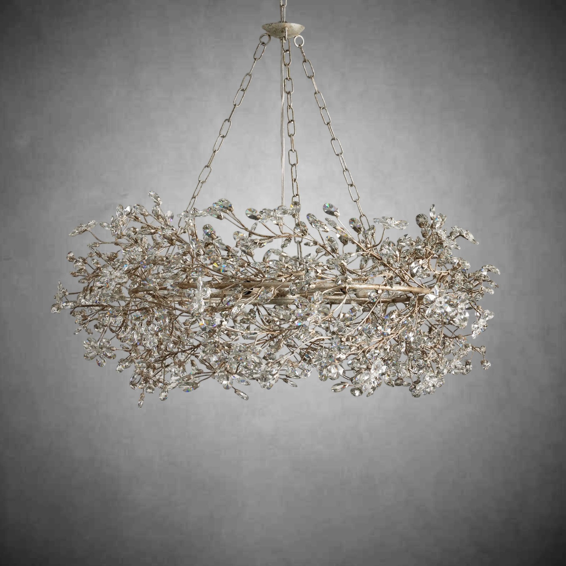 Fiore Crown Chandelier 39" 48" 60"-Chandelier-Merlin Lamps-SILVER-39"-lamerlighting