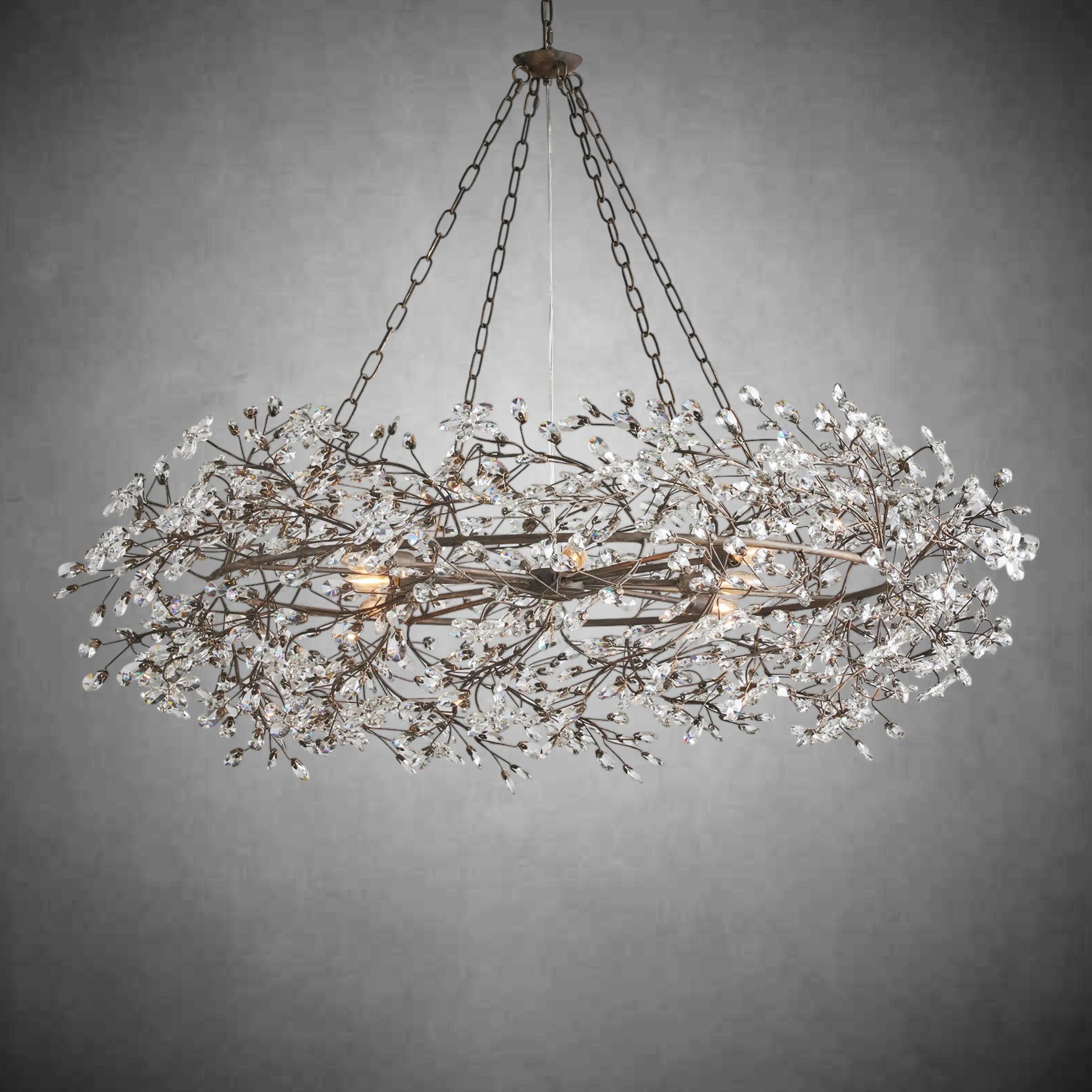Fiore Crown Chandelier 39" 48" 60"-Chandelier-Merlin Lamps-GOLD-39"-lamerlighting