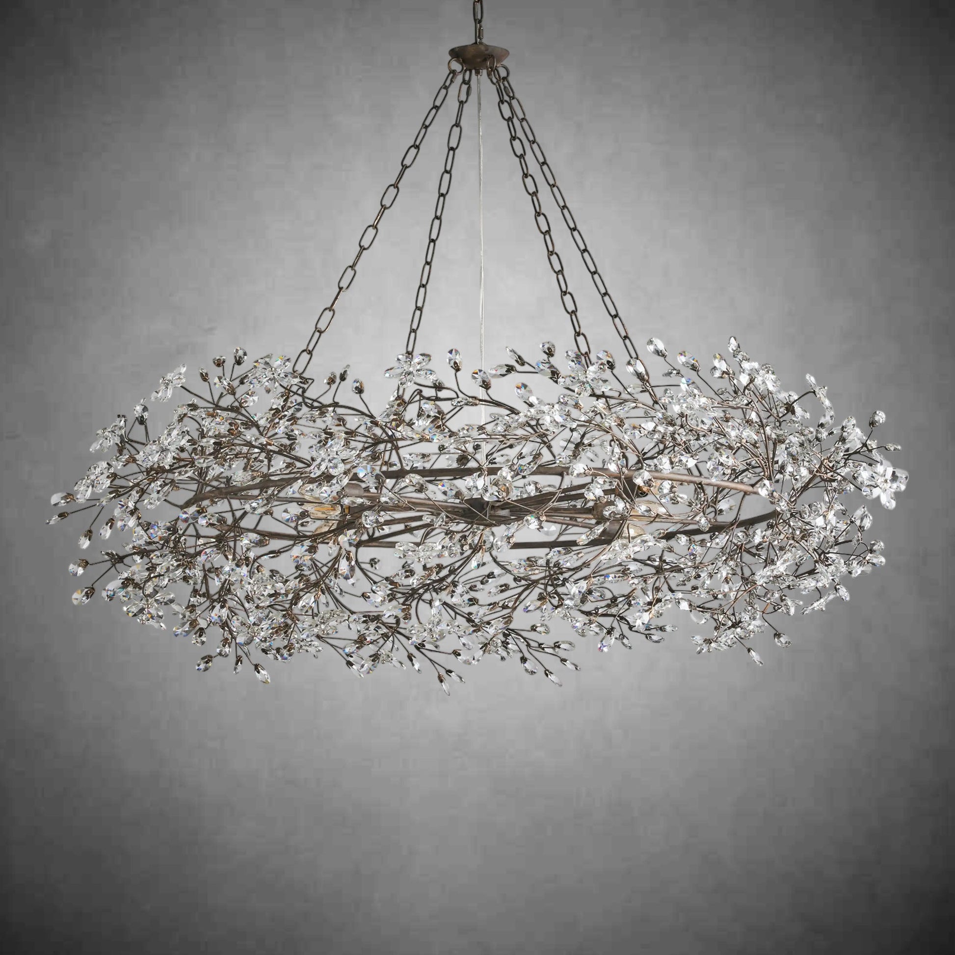 Fiore Crown Chandelier 39" 48" 60"-Chandelier-Merlin Lamps-BRONZE-48"-lamerlighting