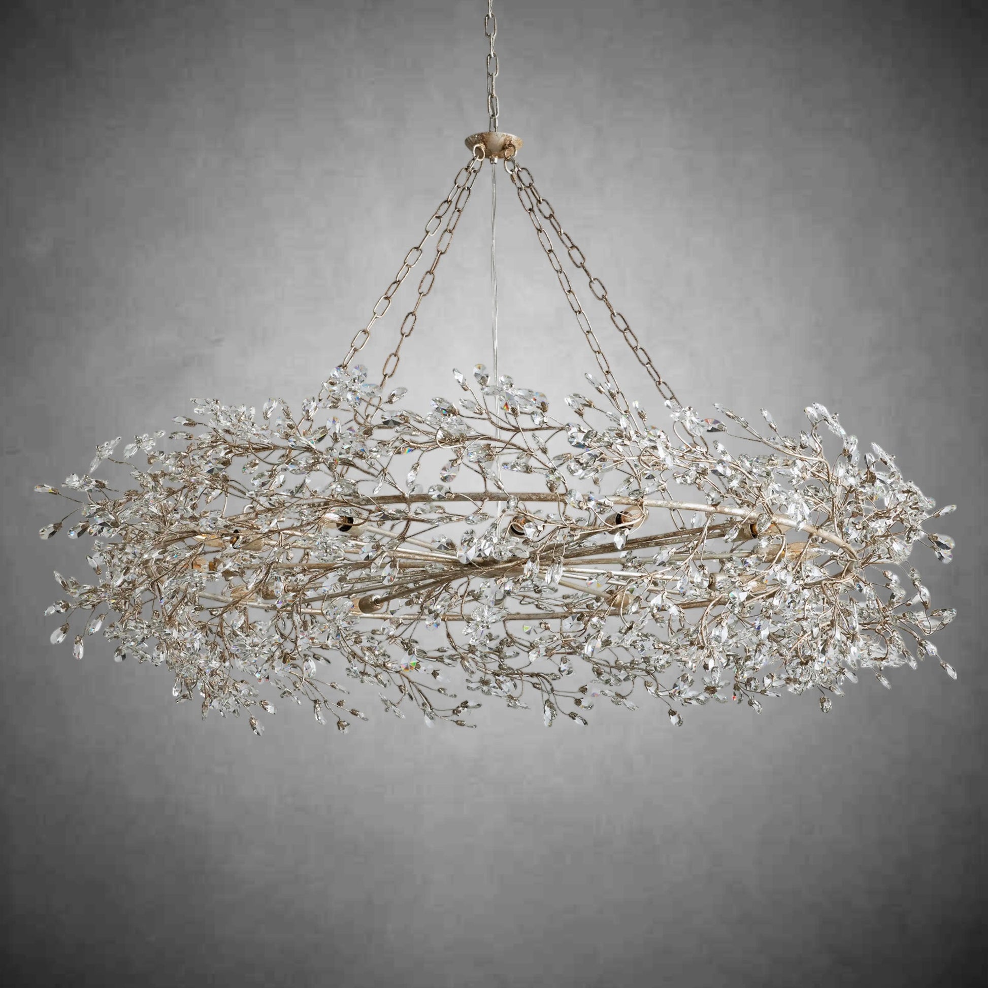 Fiore Crown Chandelier 39" 48" 60"-Chandelier-Merlin Lamps-SILVER-60"-lamerlighting