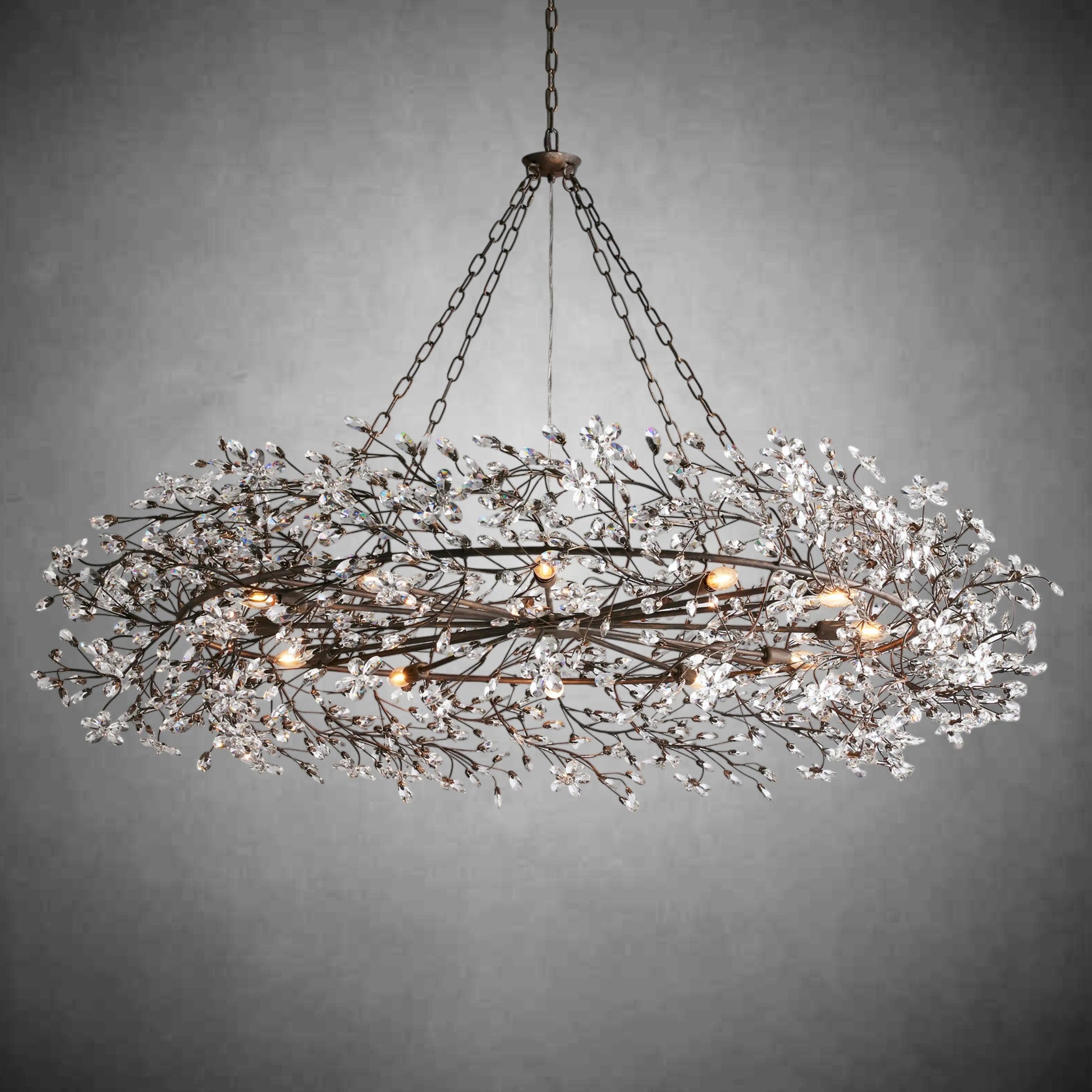 Fiore Crown Chandelier 39" 48" 60"-Chandelier-Merlin Lamps-BRONZE-60"-lamerlighting