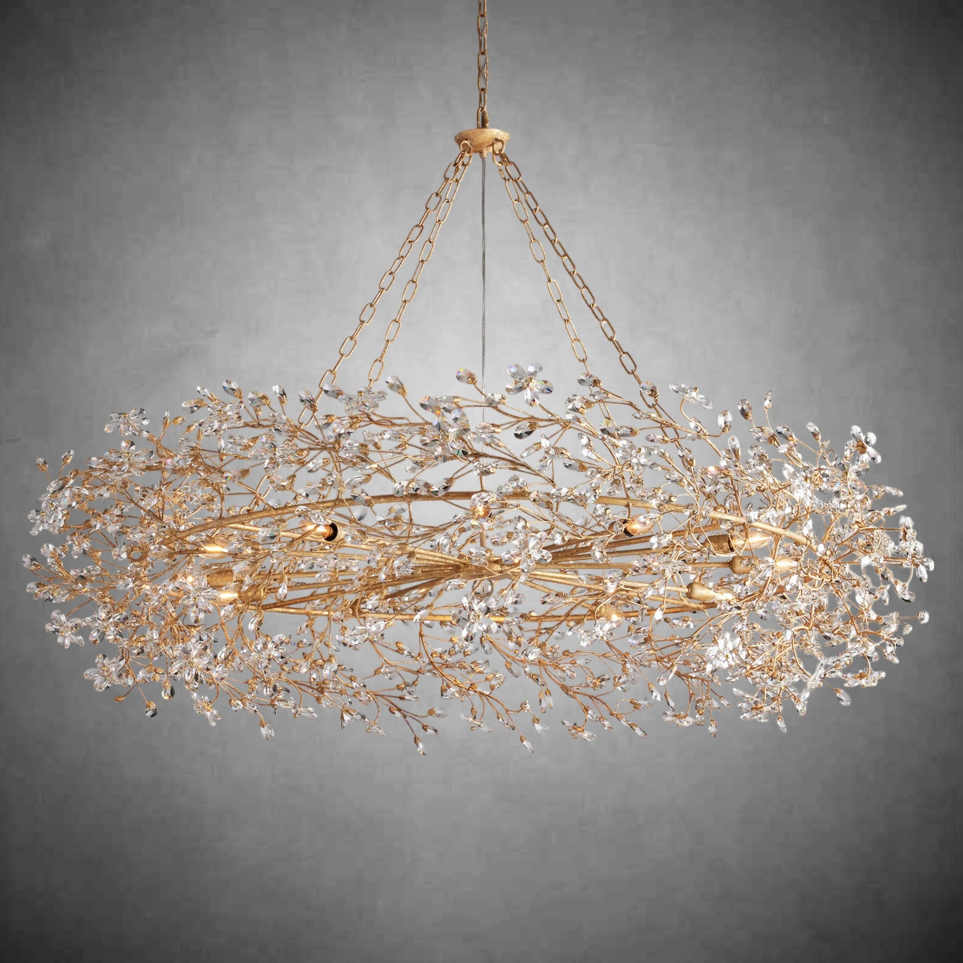 Fiore Crown Chandelier 39" 48" 60"-Chandelier-Merlin Lamps-GOLD-60"-lamerlighting
