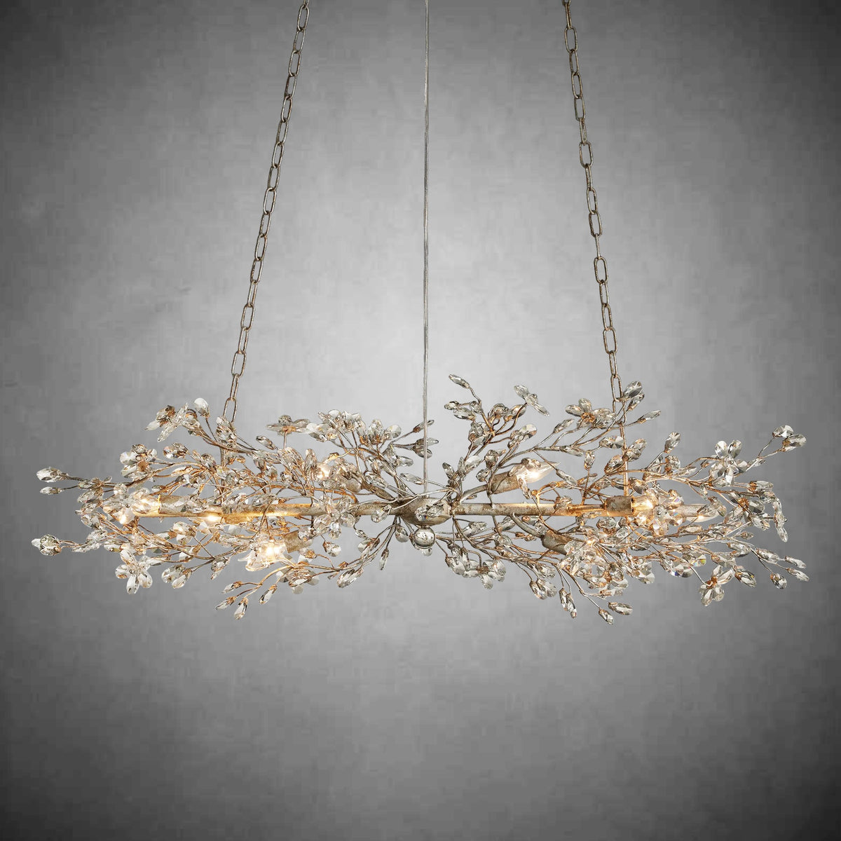 Fiore Linear Chandelier 43" 51" 68"W-Chandelier-Merlin Lamps-SILVER-43"-lamerlighting