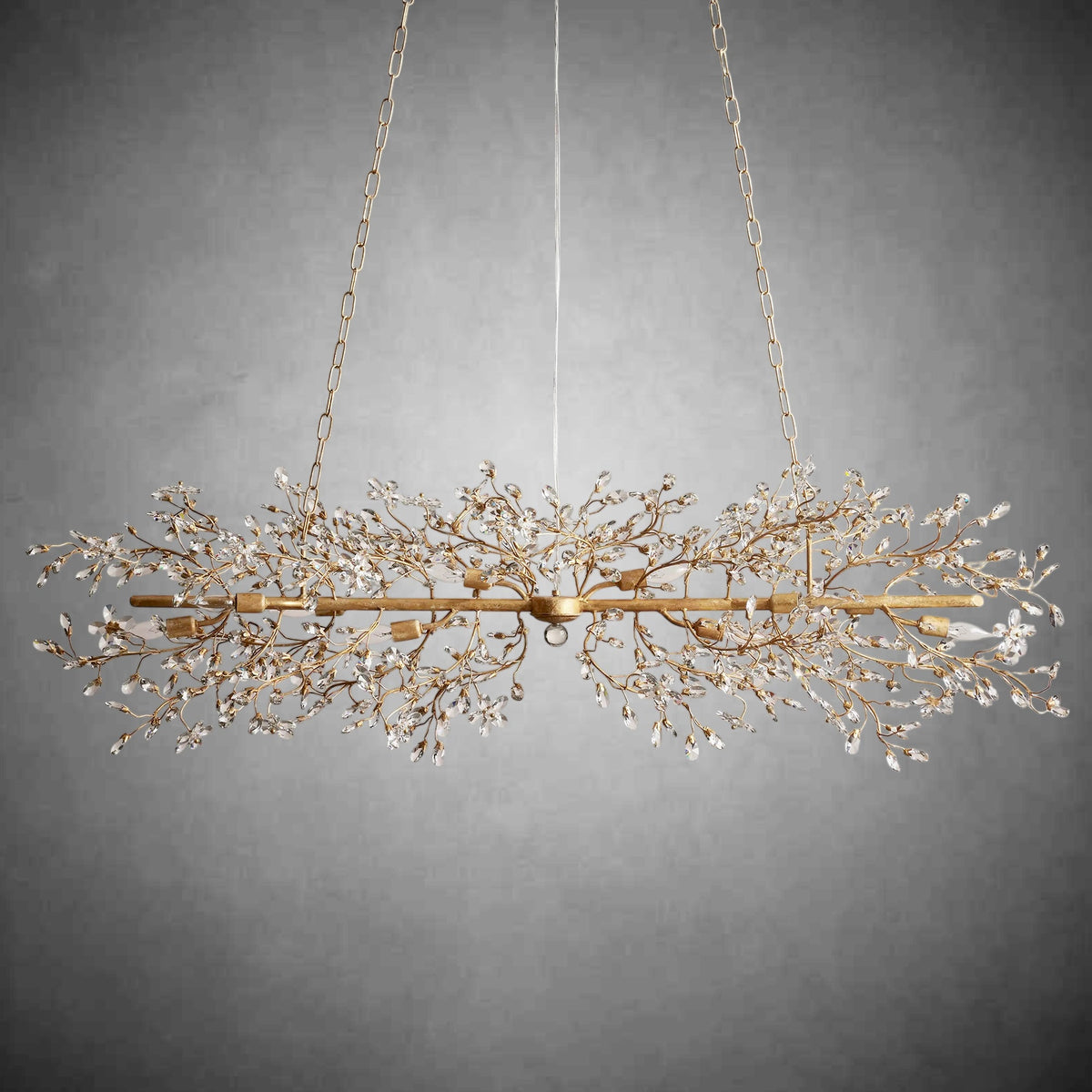 Fiore Linear Chandelier 43" 51" 68"W-Chandelier-Merlin Lamps-GOLD-68"-lamerlighting