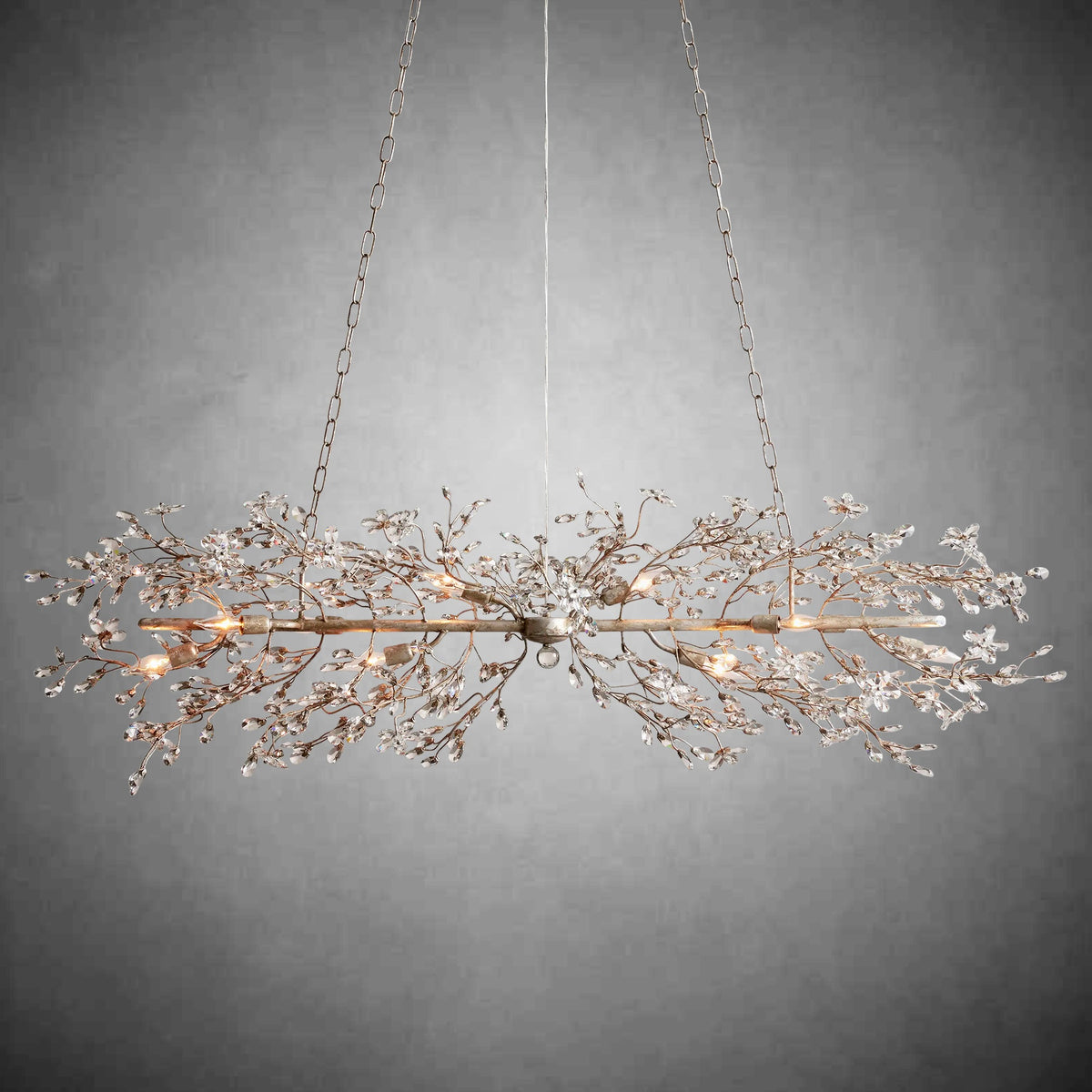 Fiore Linear Chandelier 43" 51" 68"W-Chandelier-Merlin Lamps-GOLD-43"-lamerlighting