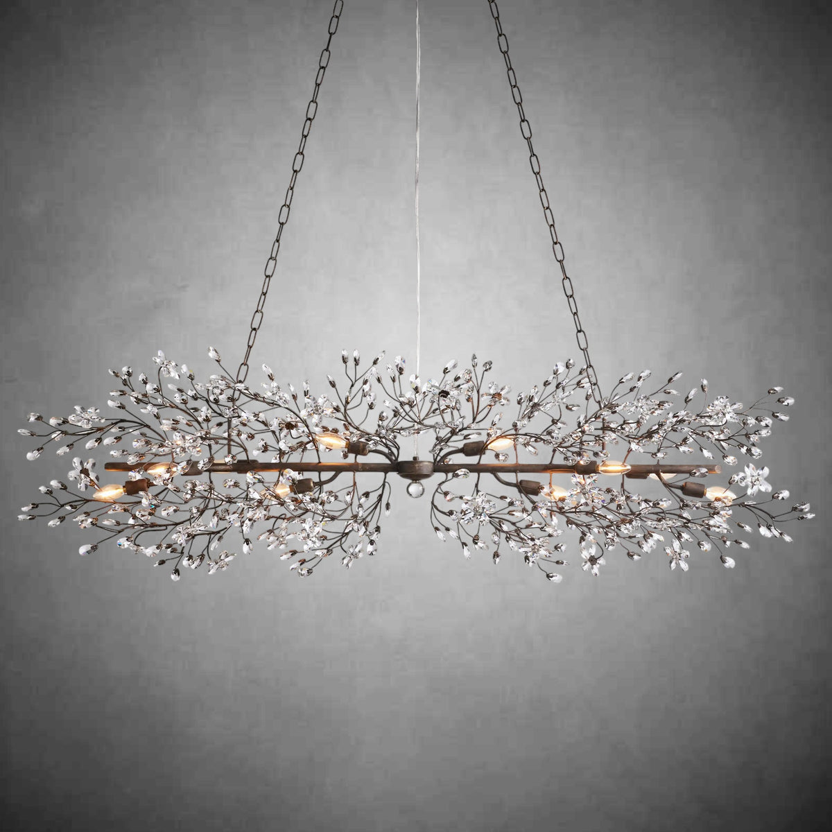 Fiore Linear Chandelier 43" 51" 68"W-Chandelier-Merlin Lamps-GOLD-43"-lamerlighting