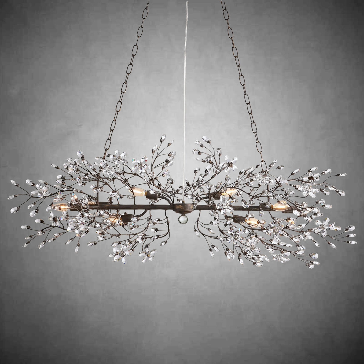 Fiore Linear Chandelier 43" 51" 68"W-Chandelier-Merlin Lamps-GOLD-43"-lamerlighting