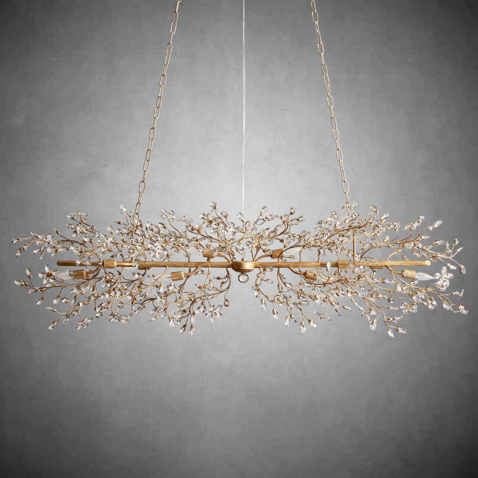 Fiore Linear Chandelier 43" 51" 68"W-Chandelier-Merlin Lamps-GOLD-68"-lamerlighting