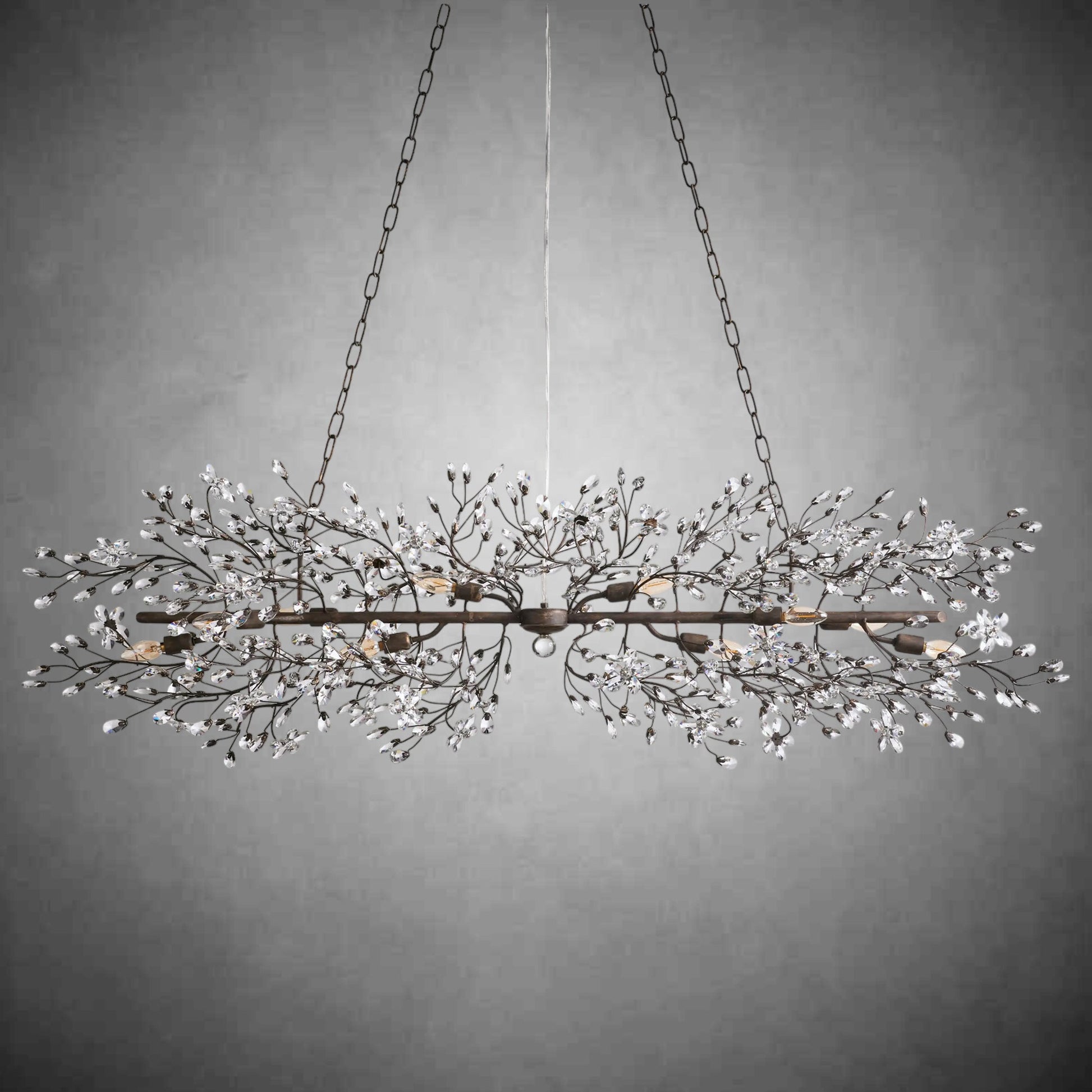 Fiore Linear Chandelier 43" 51" 68"W-Chandelier-Merlin Lamps-BRONZE-68"-lamerlighting