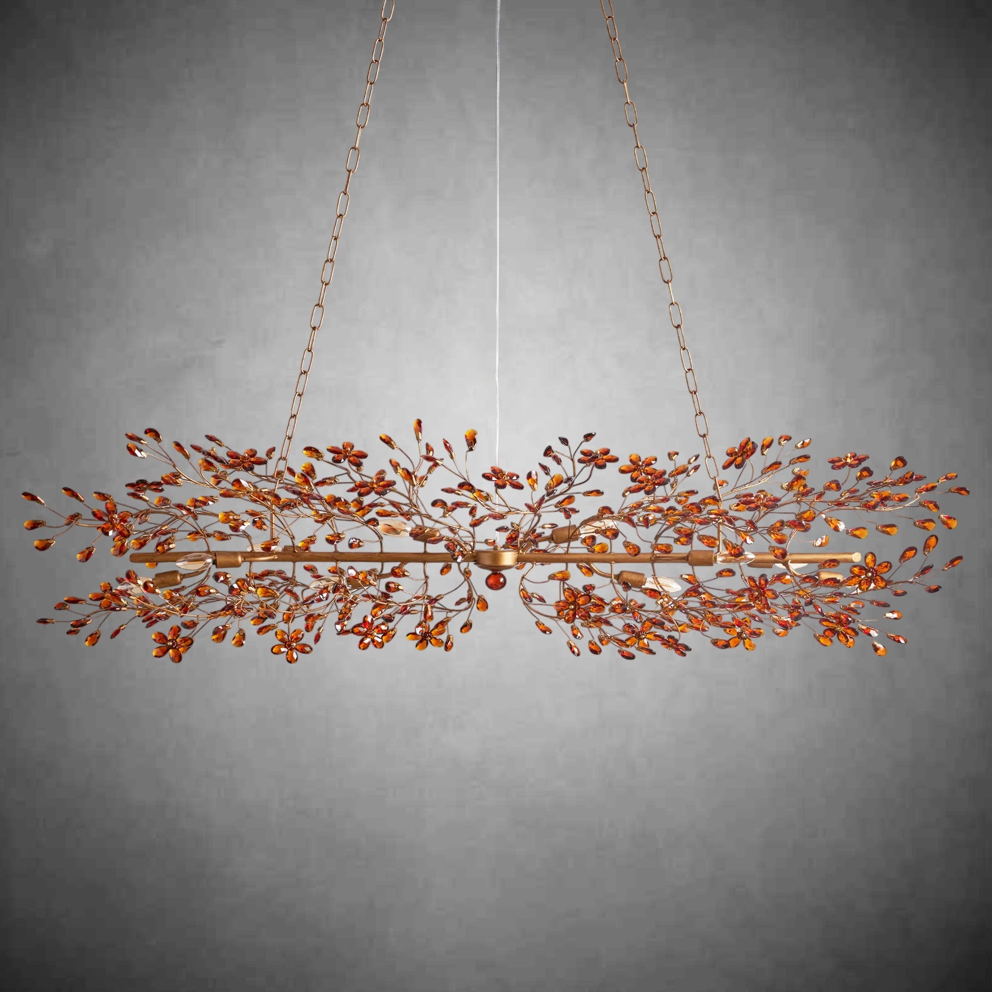 Fiore Linear Chandelier 43" 51" 68"W-Chandelier-Merlin Lamps-GOLD-43"-lamerlighting