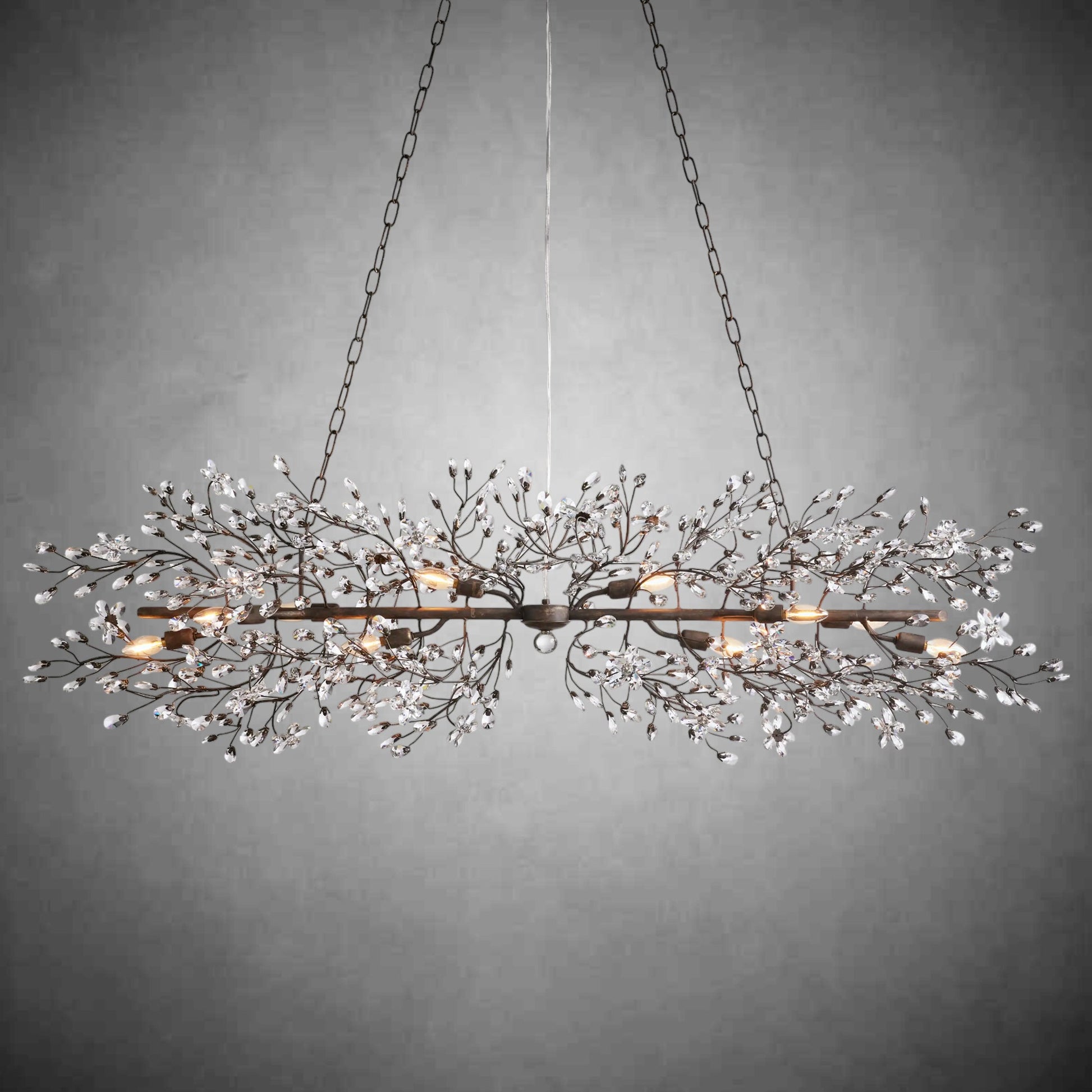 Fiore Linear Chandelier 43" 51" 68"W-Chandelier-Merlin Lamps-GOLD-43"-lamerlighting