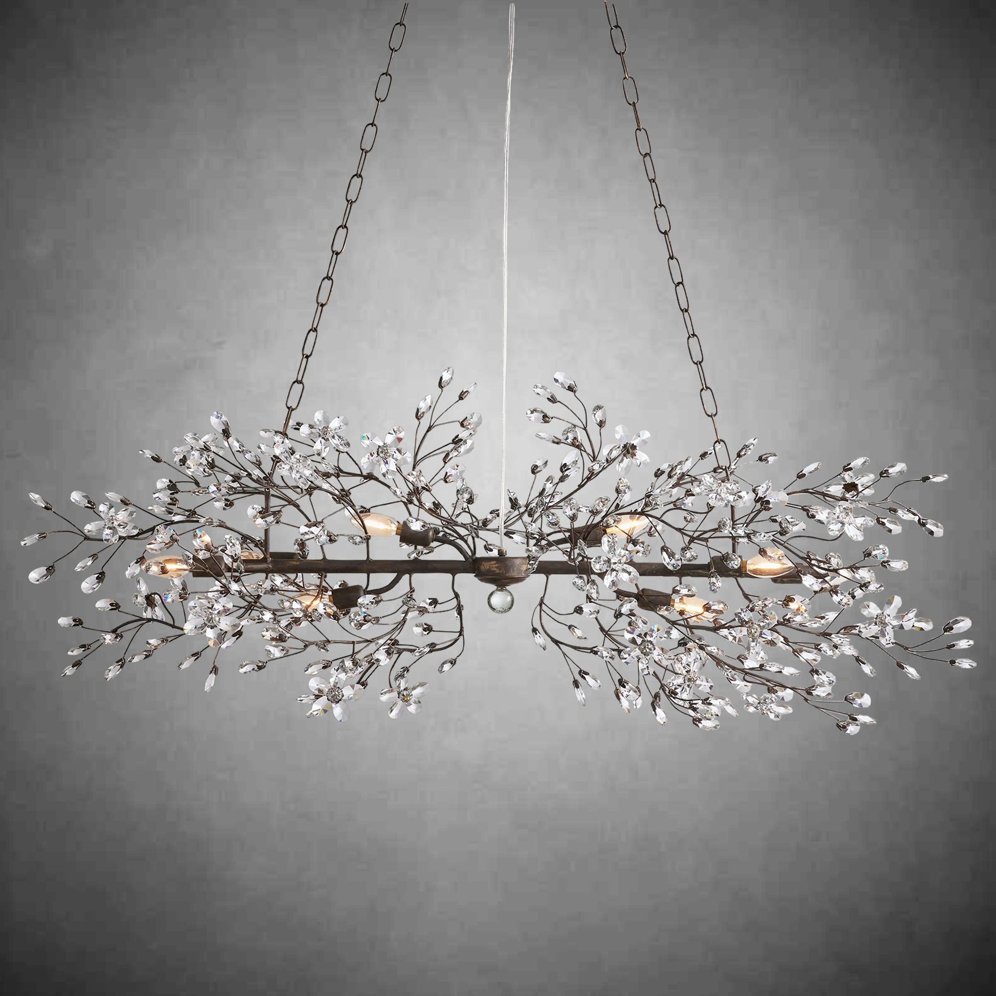 Fiore Linear Chandelier 43" 51" 68"W-Chandelier-Merlin Lamps-GOLD-43"-lamerlighting